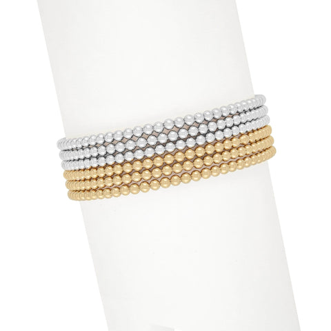 Classic Trio  Gold + Silver + Rose Gold Bracelet Set by Jaimie