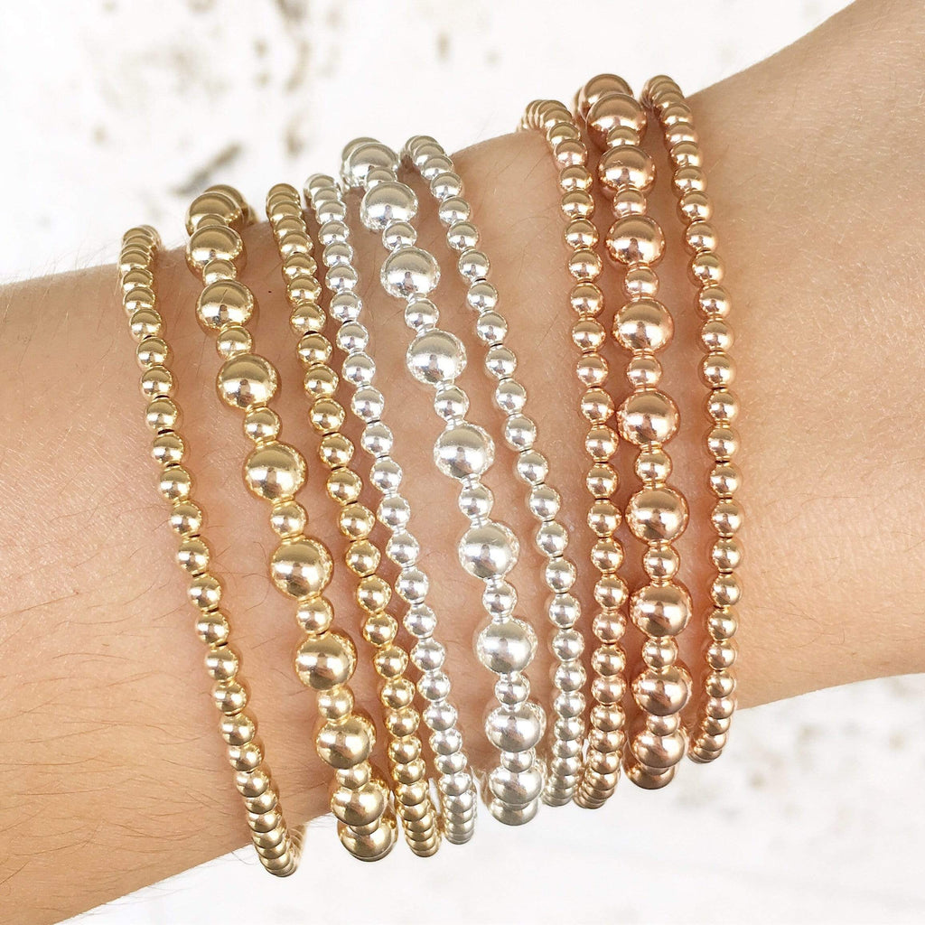 Ready, Set, Stack  Gold + Silver Bracelet Set by Jaimie Nicole Jewelry