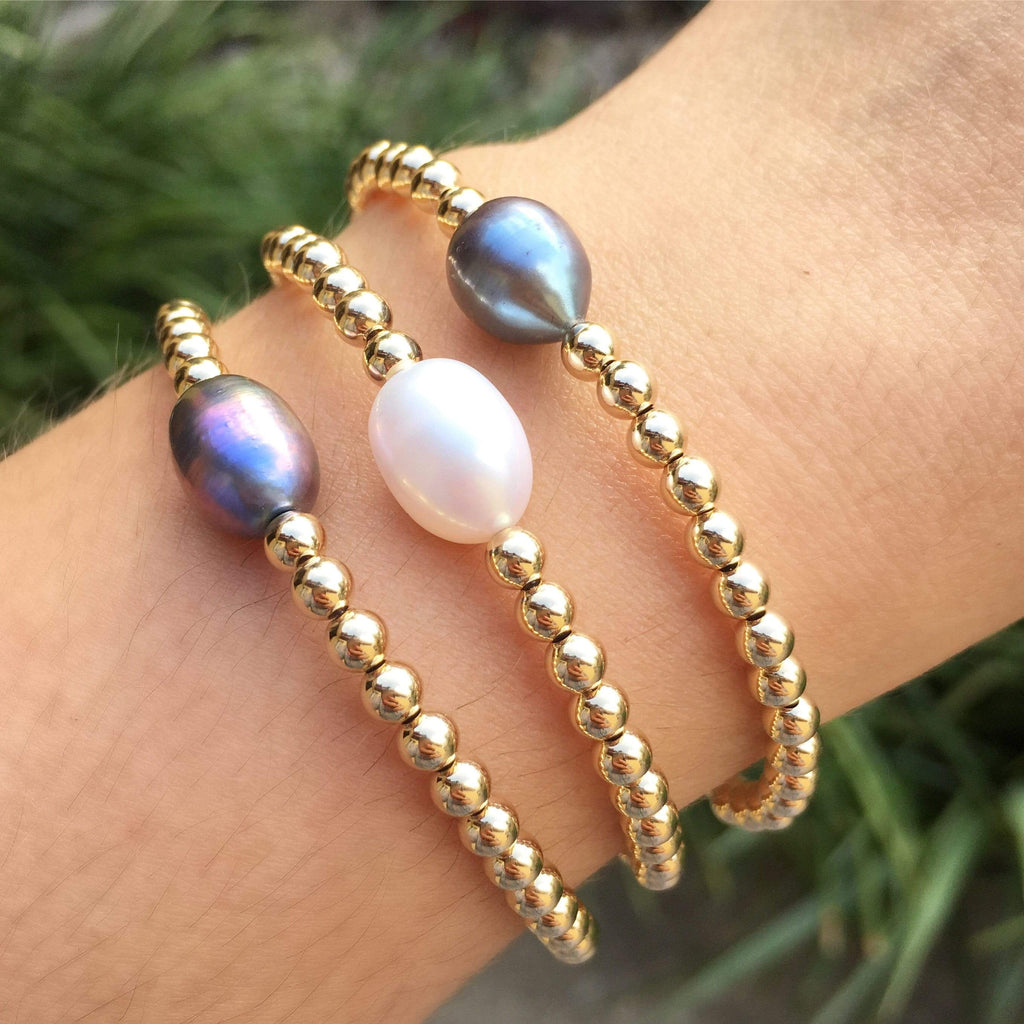 Classic Trio  Gold + Silver + Rose Gold Bracelet Set by Jaimie