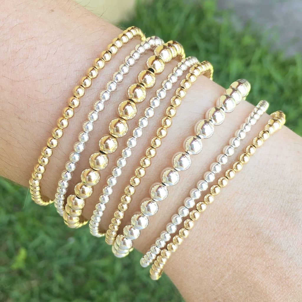 Classic Trio  Gold + Silver + Rose Gold Bracelet Set by Jaimie Nicole  Jewelry