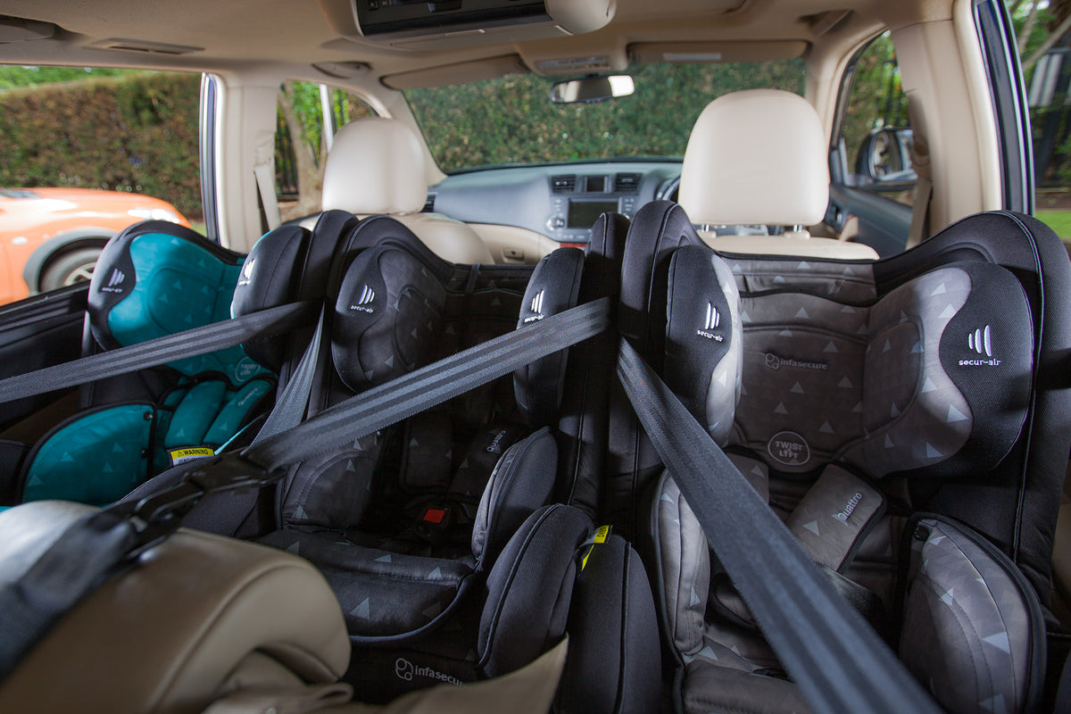 rear facing car seat in middle