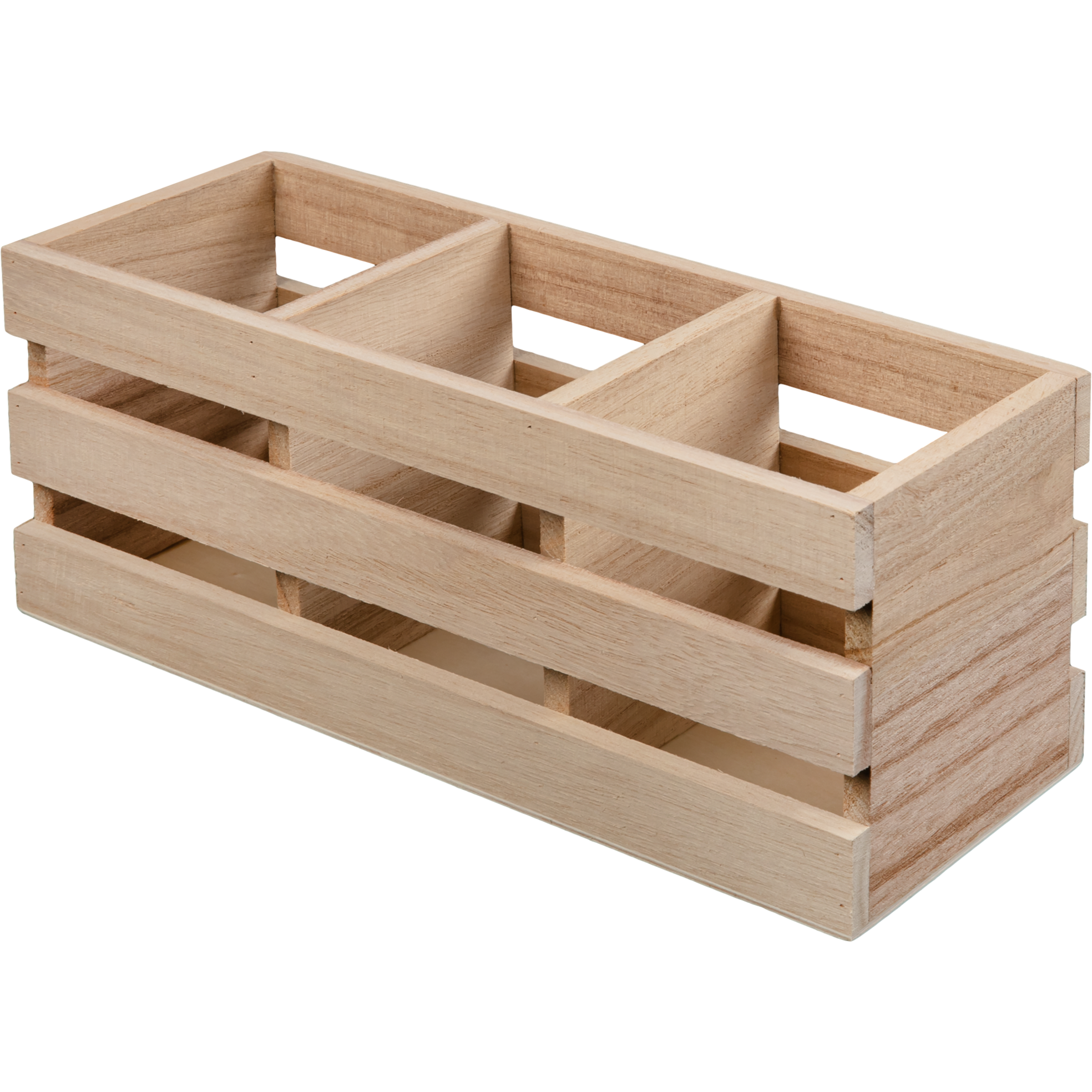 Image of Urban Crafter Plywood Storage Crate with Three Compartments 25.7 x 9.7 x 10.8cm