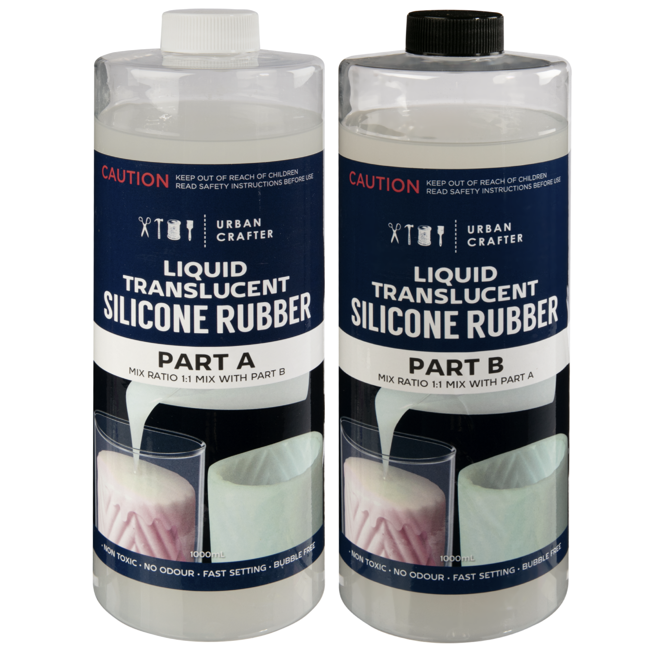 Image of Urban Crafter Translucent Liquid Silicone Rubber 2L Kit (1L + 1L)