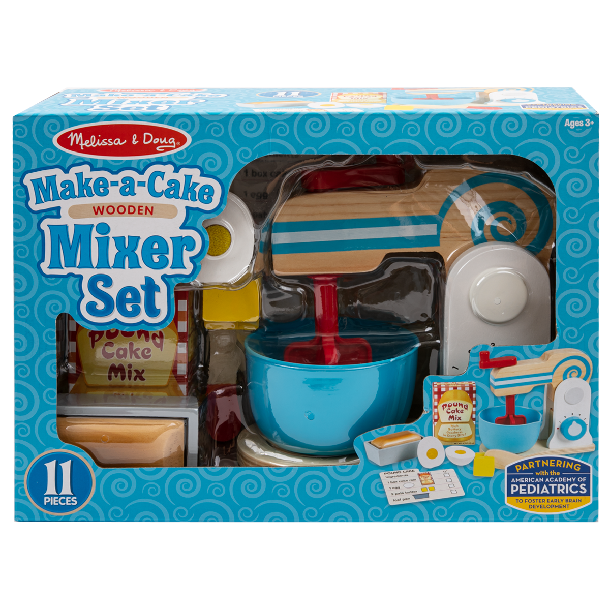 Image of Melissa & Doug - Wooden Make-A-Cake Mixer Set