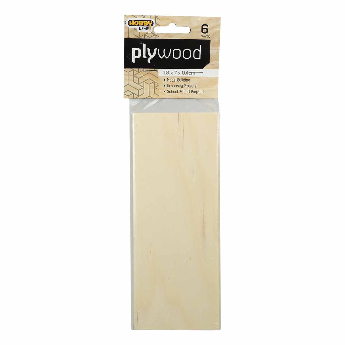 Image of Hobby Line Plywood Sheets 18 x 7 x 0.4cm 6 Pack