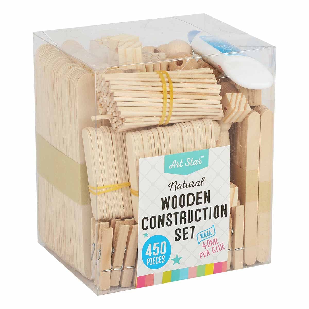 Image of Art Star Natural Wooden Construction Set 450 Pieces