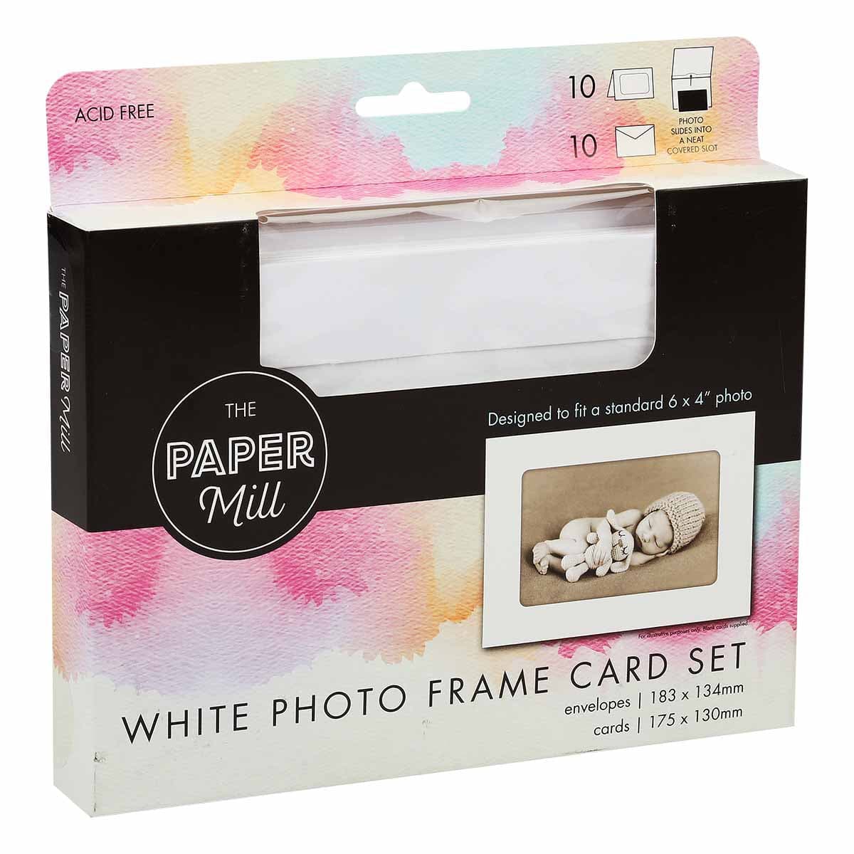 Image of The Paper Mill Photo Frame Card with Envelope White 10 Pack