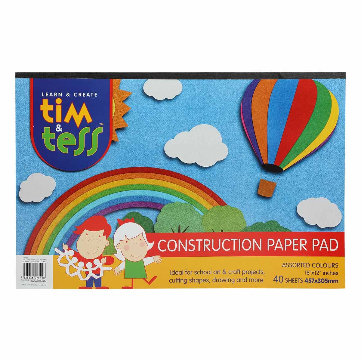 Image of Tim & Tess Construction Pad 30 x 45cm 40 Assorted Coloured Sheets