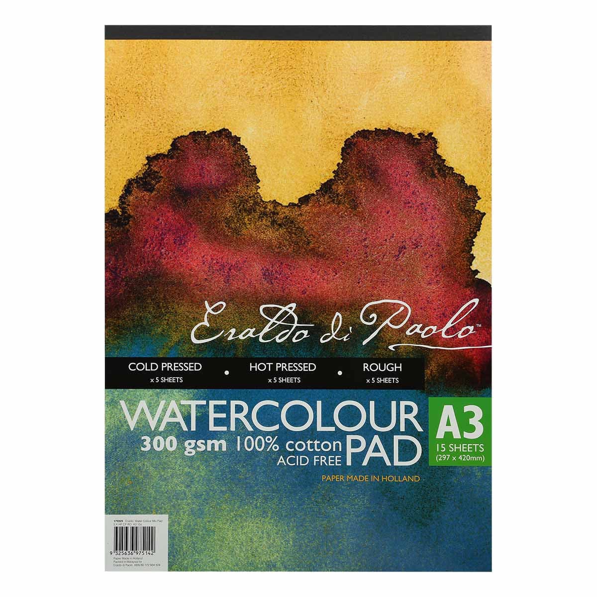 Image of Eraldo Di Paolo A3 300gsm Watercolour Mix Pad 15 Sheets