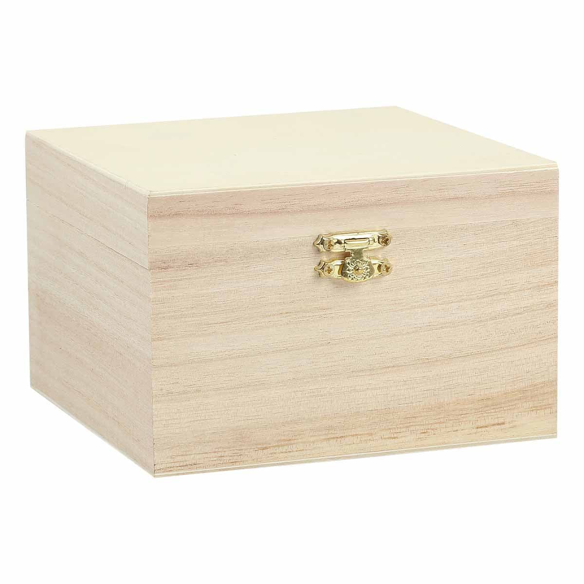 Image of Square Wooden Keepsake Box 14 x 14 x 9cm