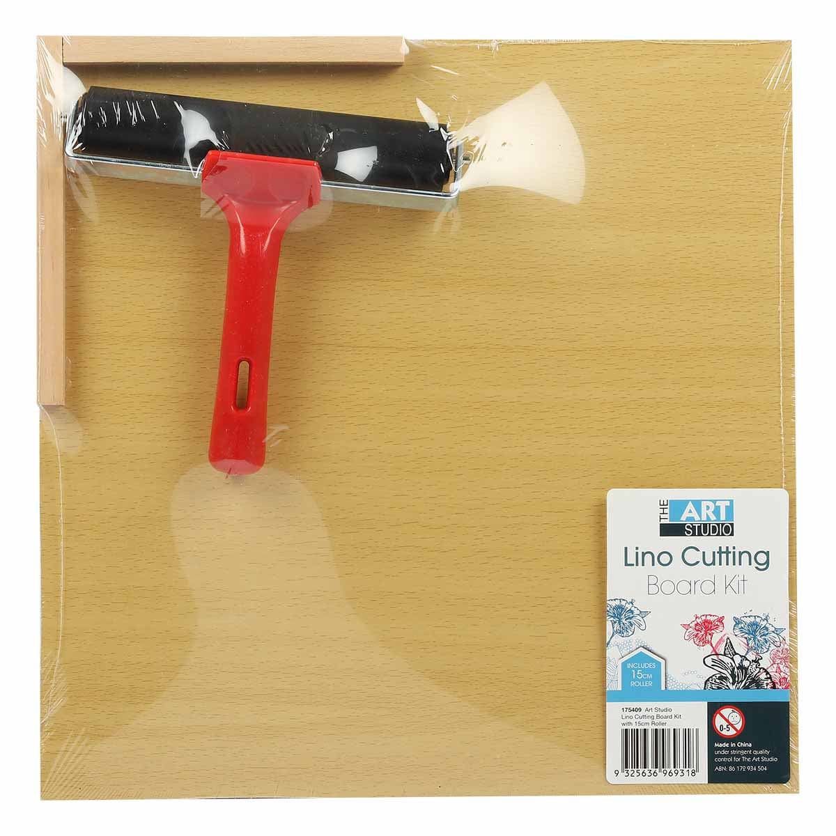 Image of The Art Studio Lino Cutting Board Kit With 15cm Roller