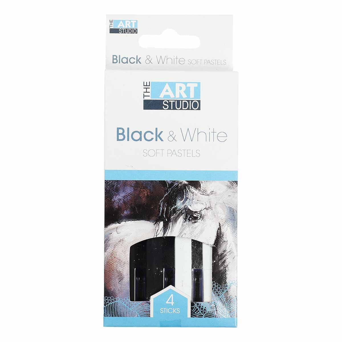 Image of The Art Studio Black & White Soft Pastels (4 Pieces)