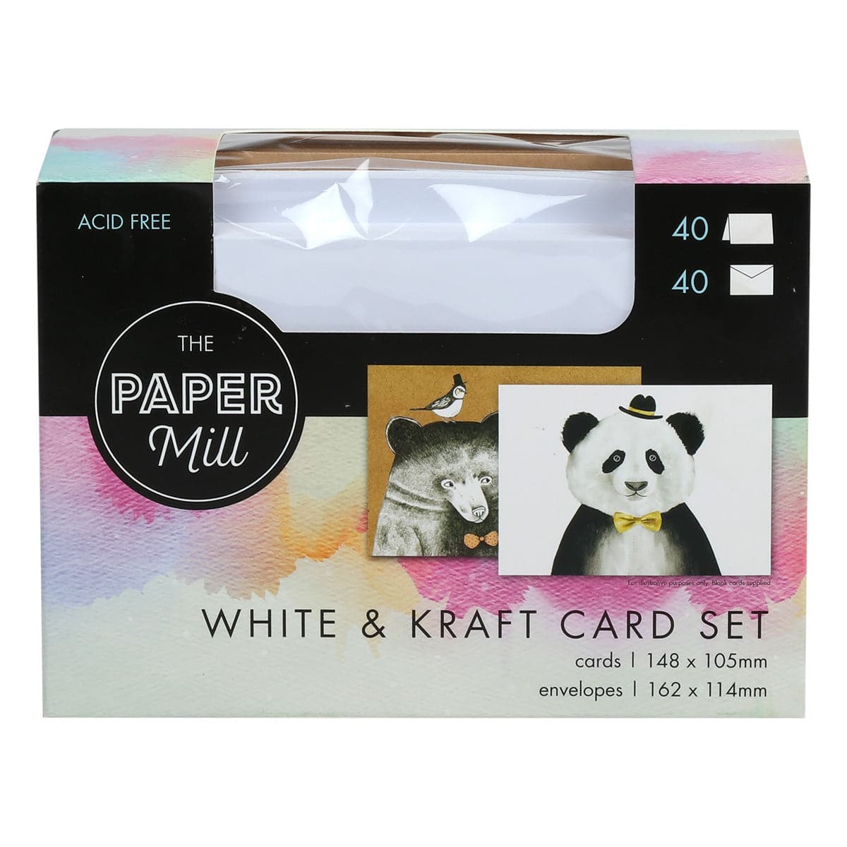 Image of The Paper Mill White and Kraft Card Set With Envelopes 40 Pieces