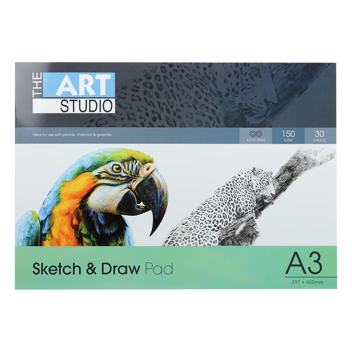 Image of The Art Studio A3 Sketch & Draw 150gsm Pad 30 Sheets