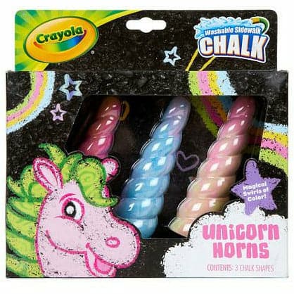 Image of Crayola Sidewalk Chalk Unicorn Horn 3 Pack