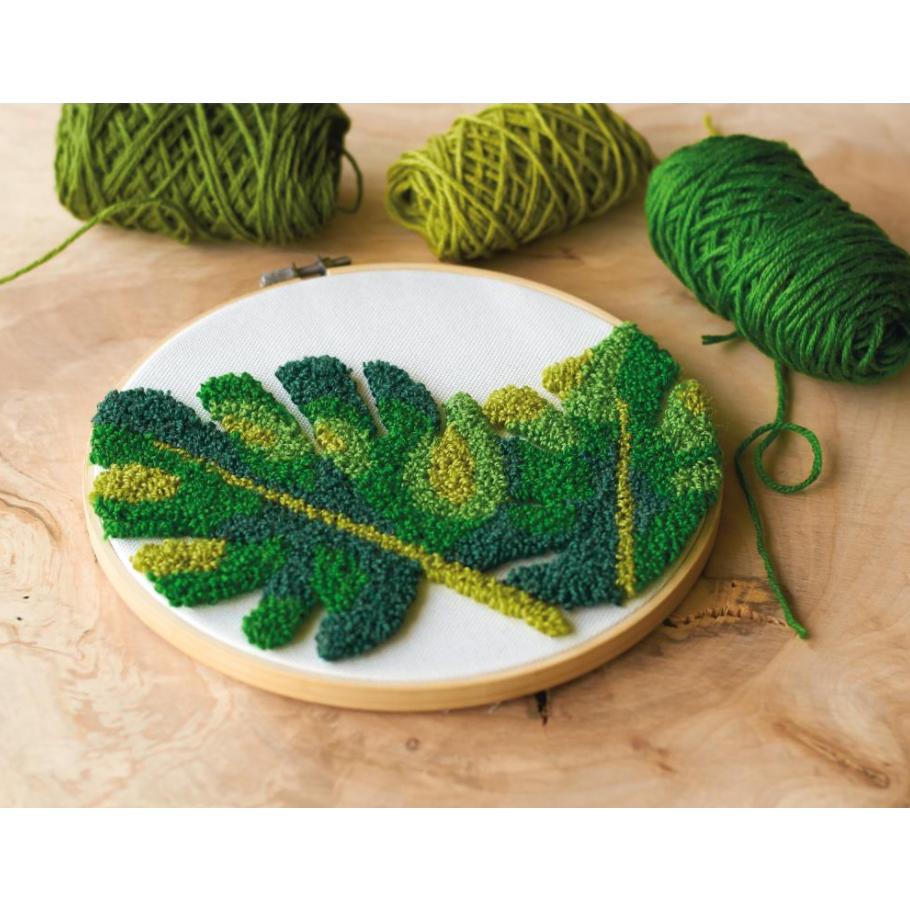 Image of Dimensions Punch Needle Kit 20cm Round Leaves Pin