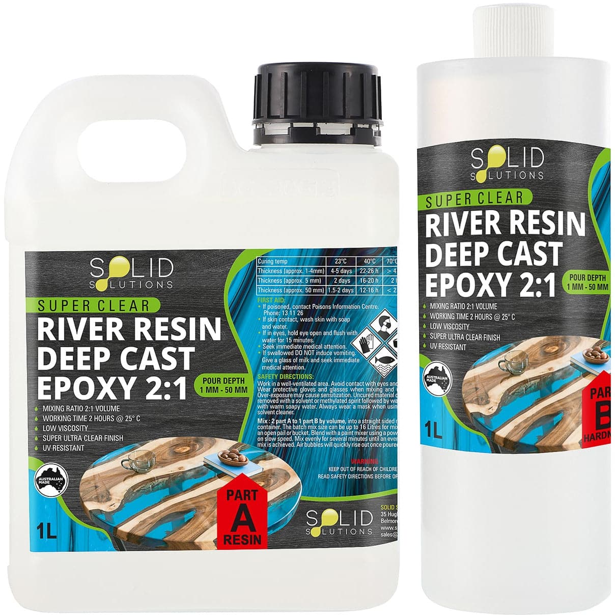 Image of Solid Solutions River Resin Deep Cast Epoxy 2:1 1.5L Kit