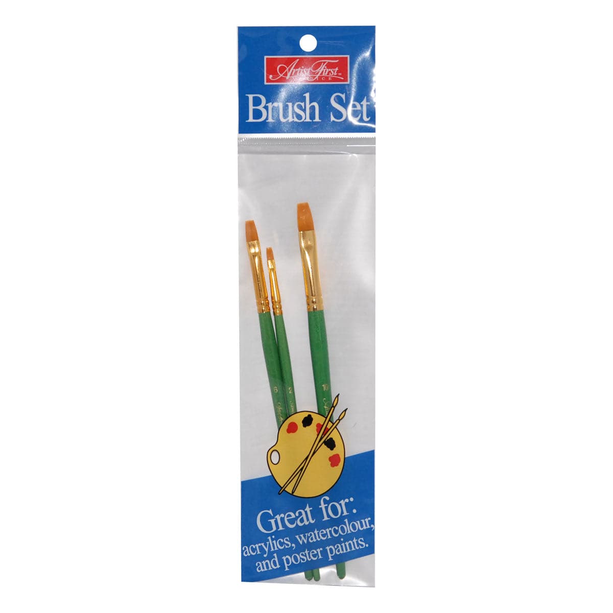 Image of Artist First Choice Golden Taklon Brush Set 3 Pieces