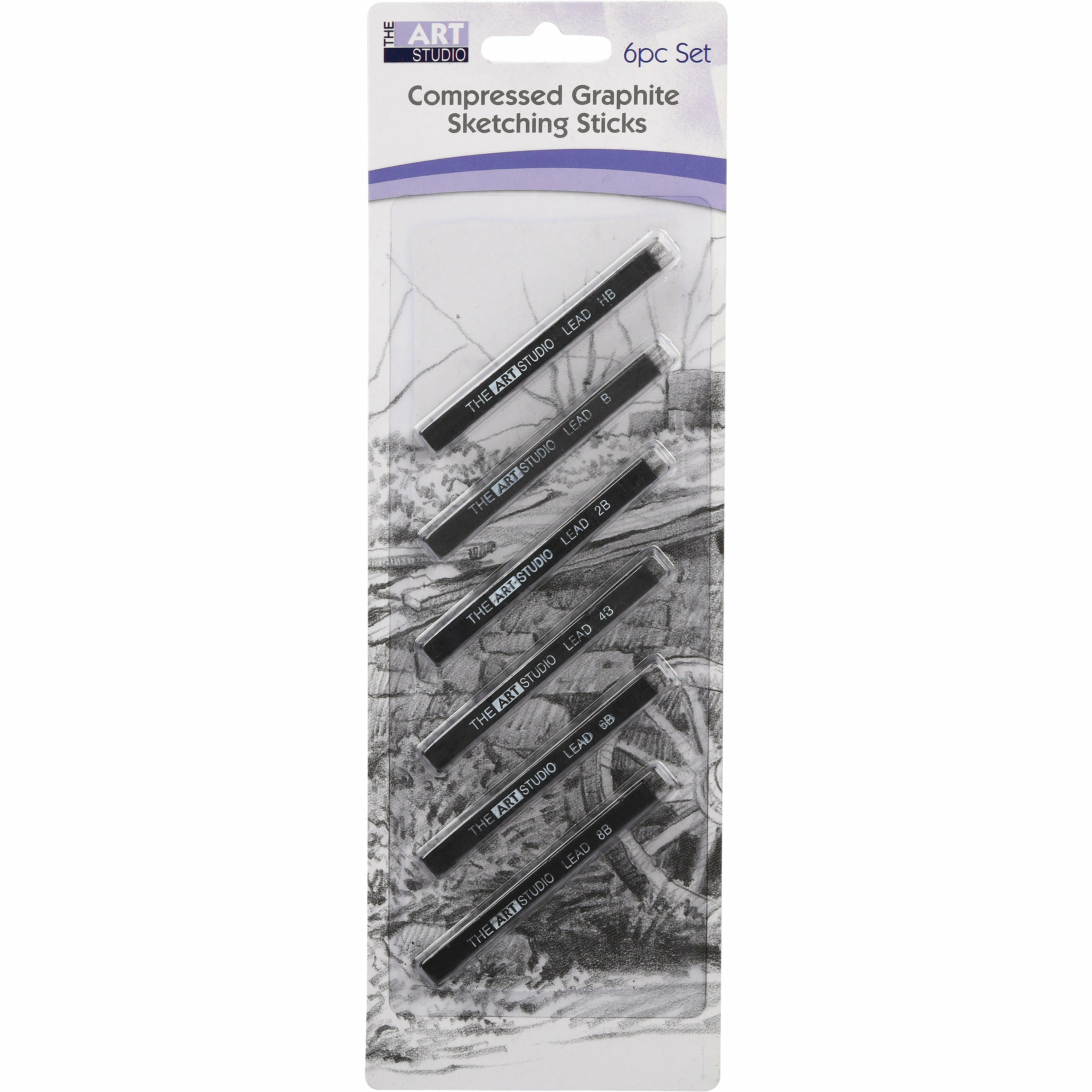 Image of The Art Studio Compressed Graphite Sketching Sticks 6 Pieces