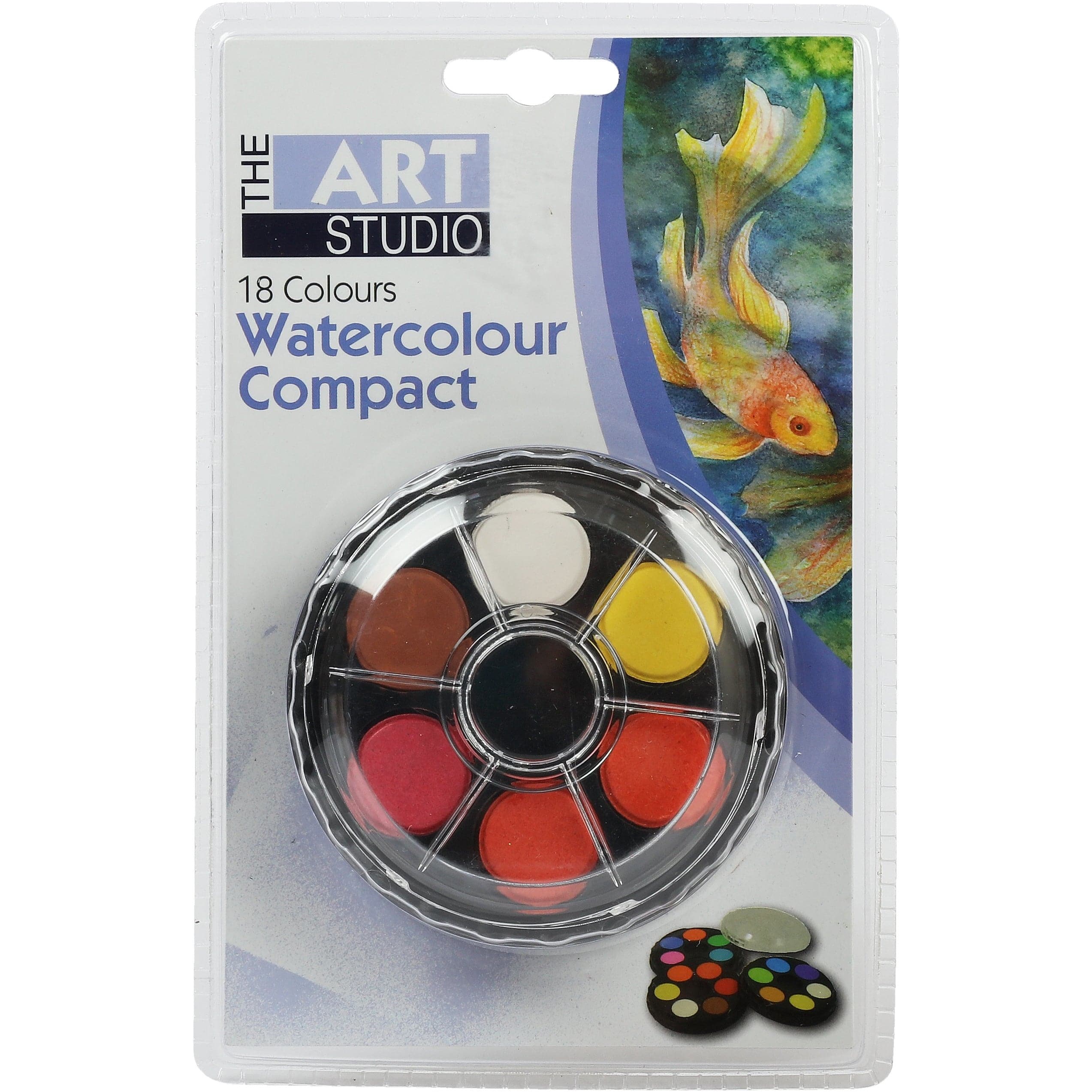 Image of The Art Studio 3 Tier Watercolour Compact 18 Assorted Colours