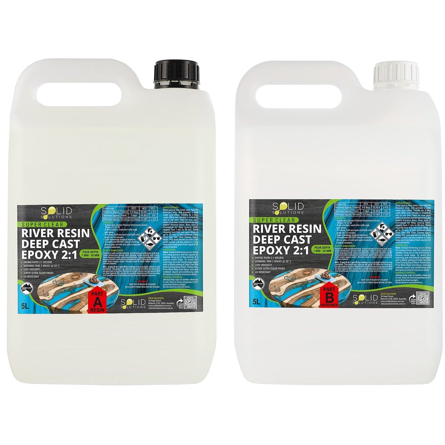 Image of Solid Solutions River Resin Deep Cast Epoxy 2:1 15 Litre Kit