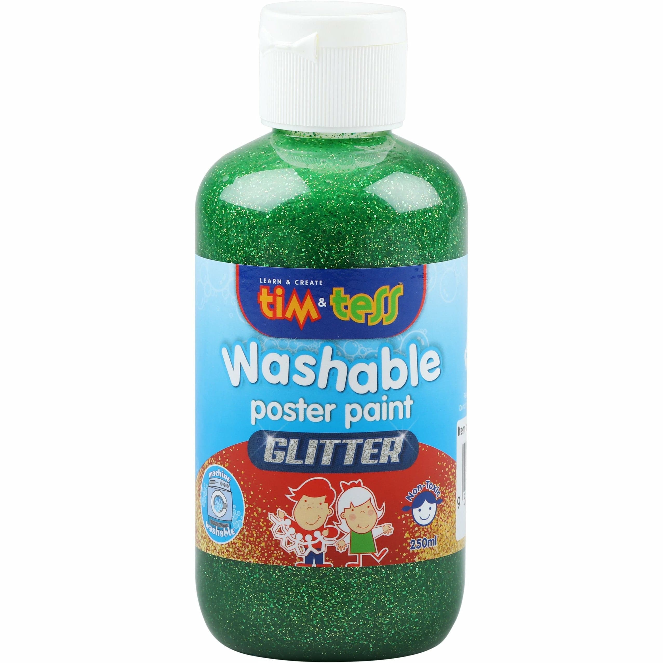 Image of Tim & Tess Children's Washable Glitter Poster Paint Green 250ml