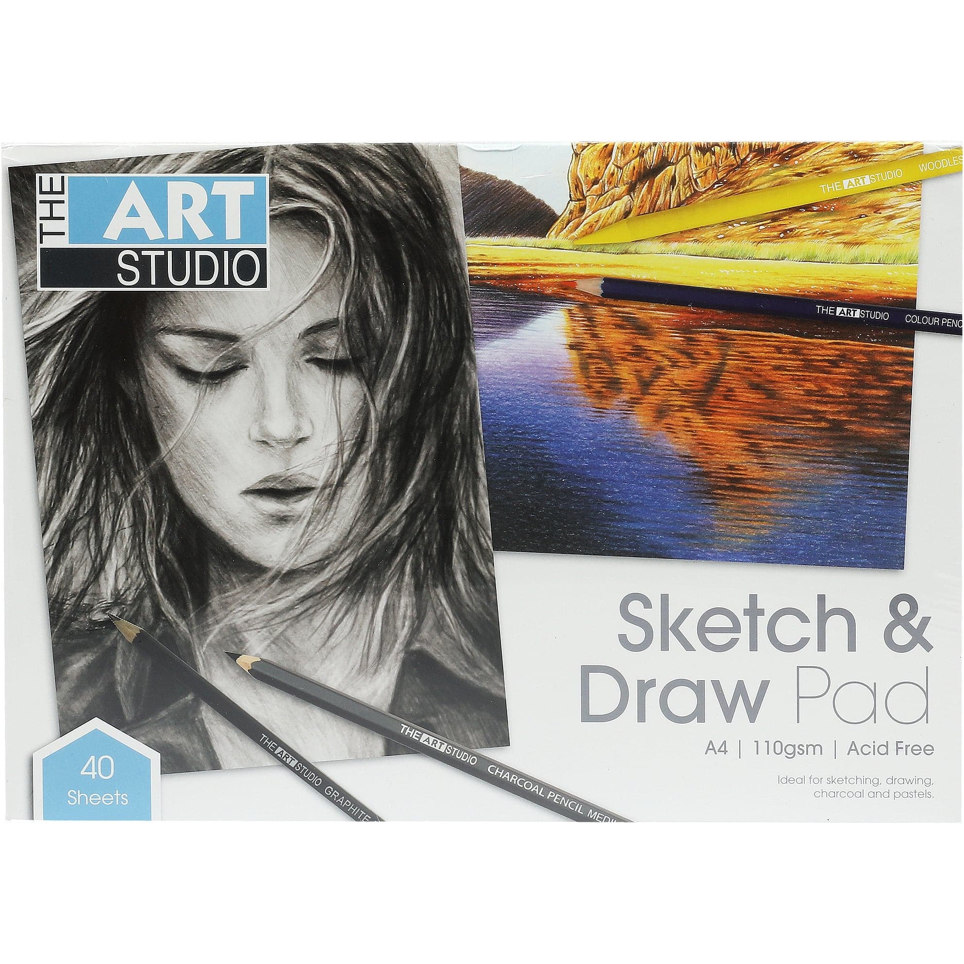 Image of The Art Studio A4 Sketch Pad 110gsm 40 Sheets