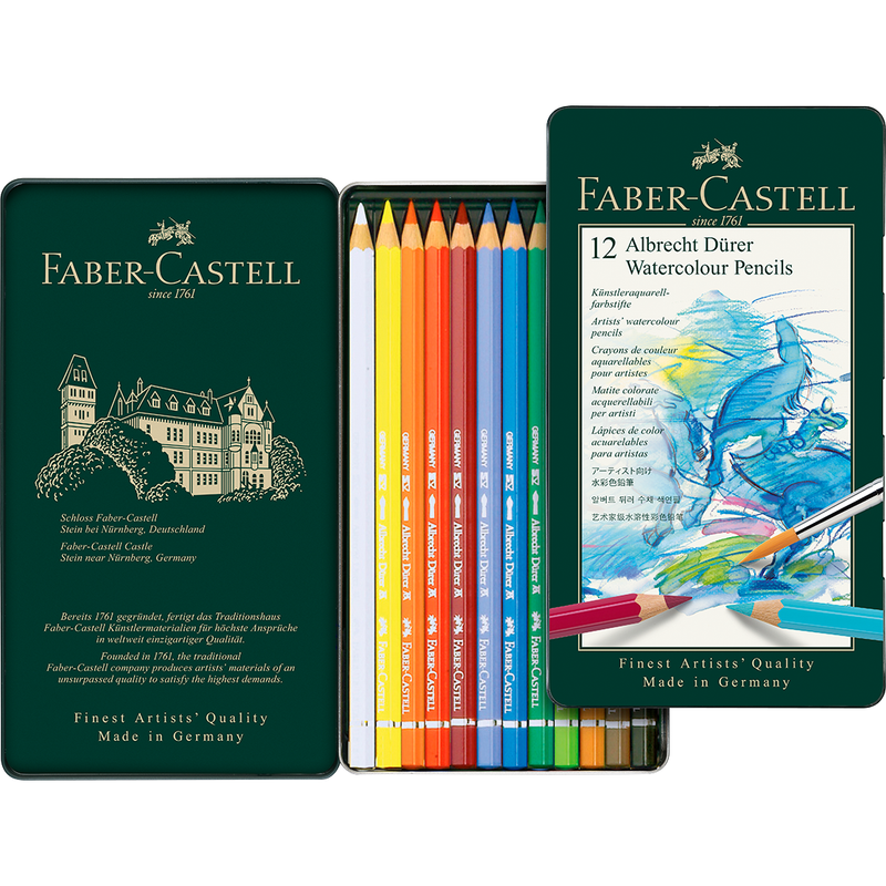 Faber Castell Albrecht Dürer Watercolour Pencils  Assorted – Tin Box of 12