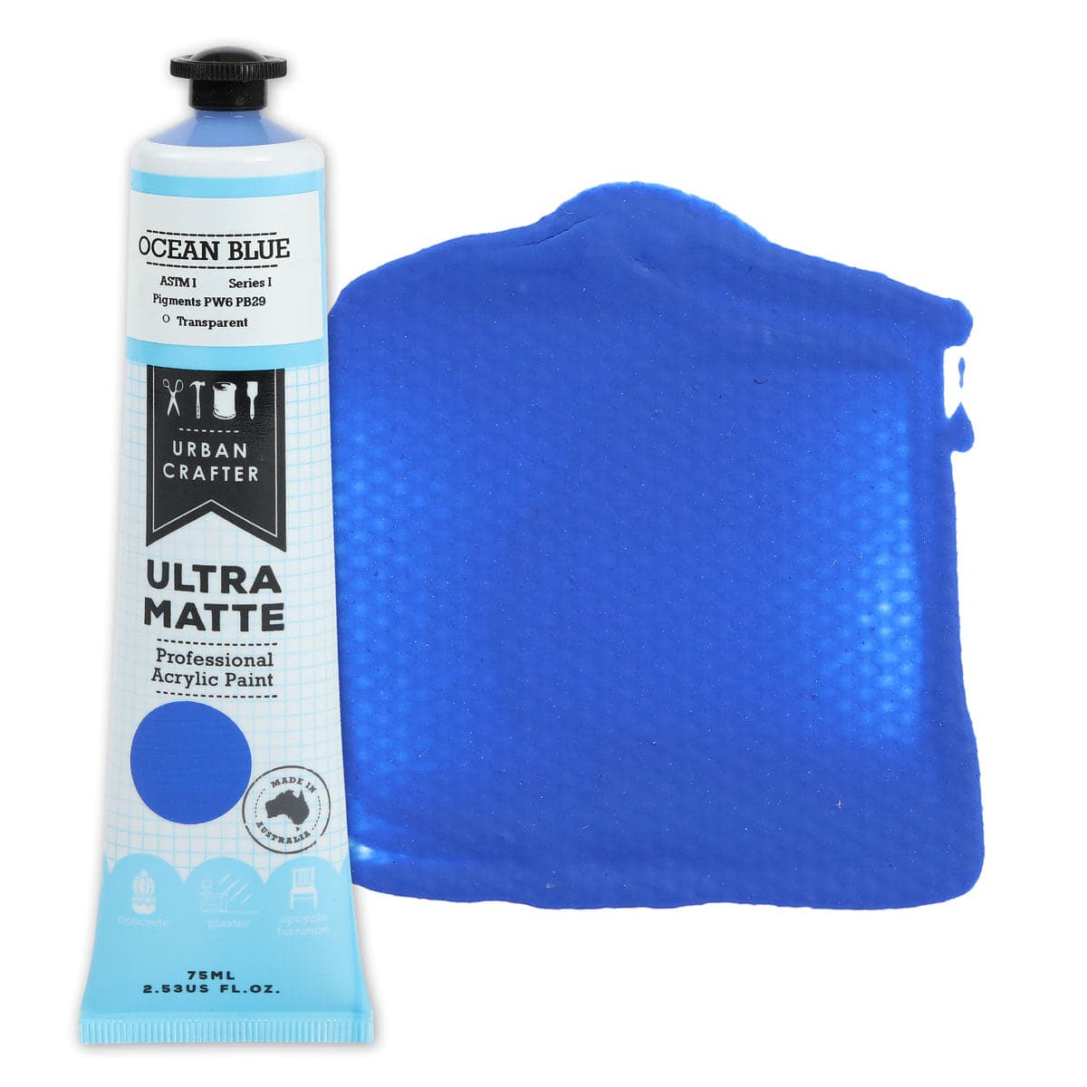 Image of Urban Crafter Ultra Matte Acrylic Paint Off Ocean Blue S1 ASTM1 75ml