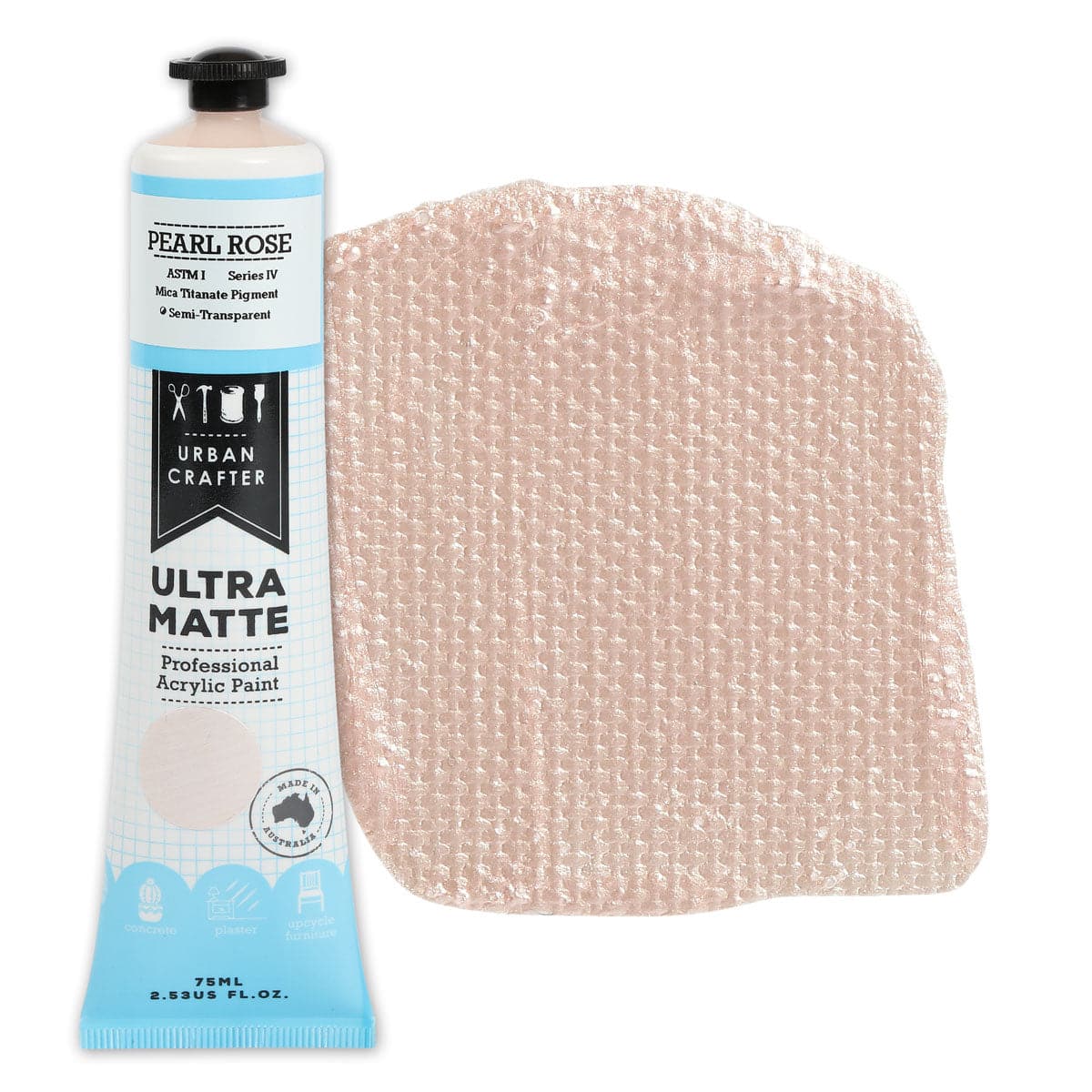 Image of Urban Crafter Ultra Matte Acrylic Paint 75ml Pearl Rose S4 ASTM1 Semi-Transparent