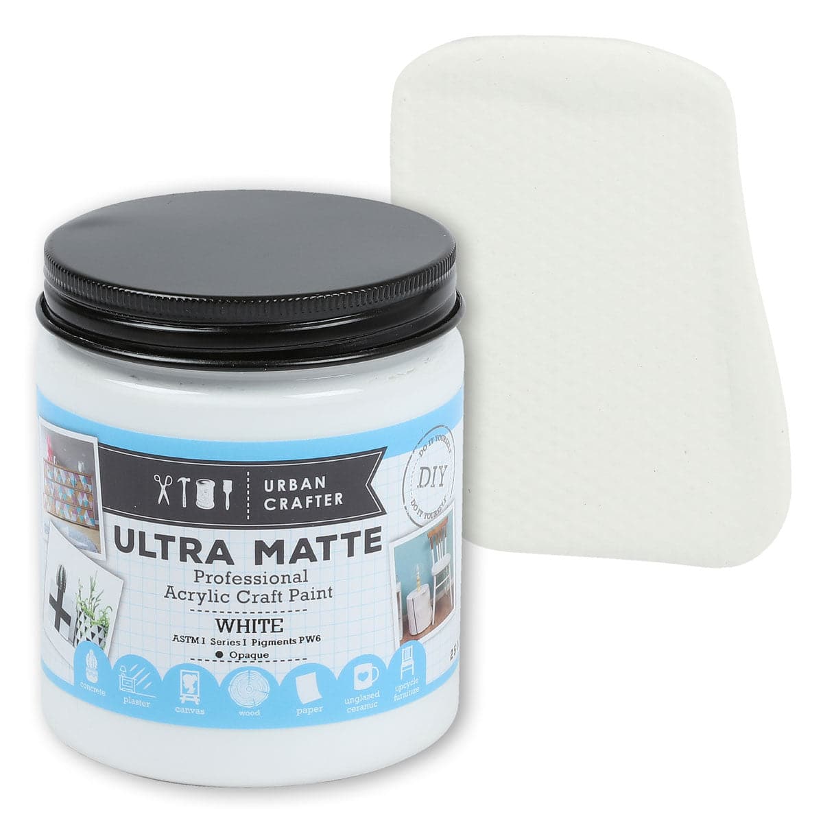 Image of Urban Crafter Ultra Matte Acrylic Paint Opaque S1 ASTM1 White 250ml