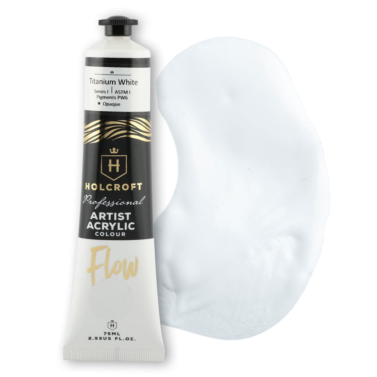 Image of Holcroft Professional Acrylic Flow Paint Titanium White S1 ASTM1 75ml