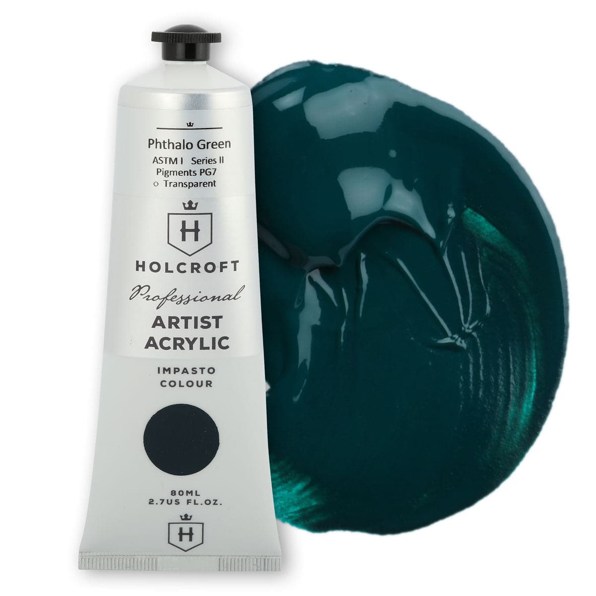 Image of Holcroft Professional Acrylic Impasto Paint Phthalo Green S2 80ml