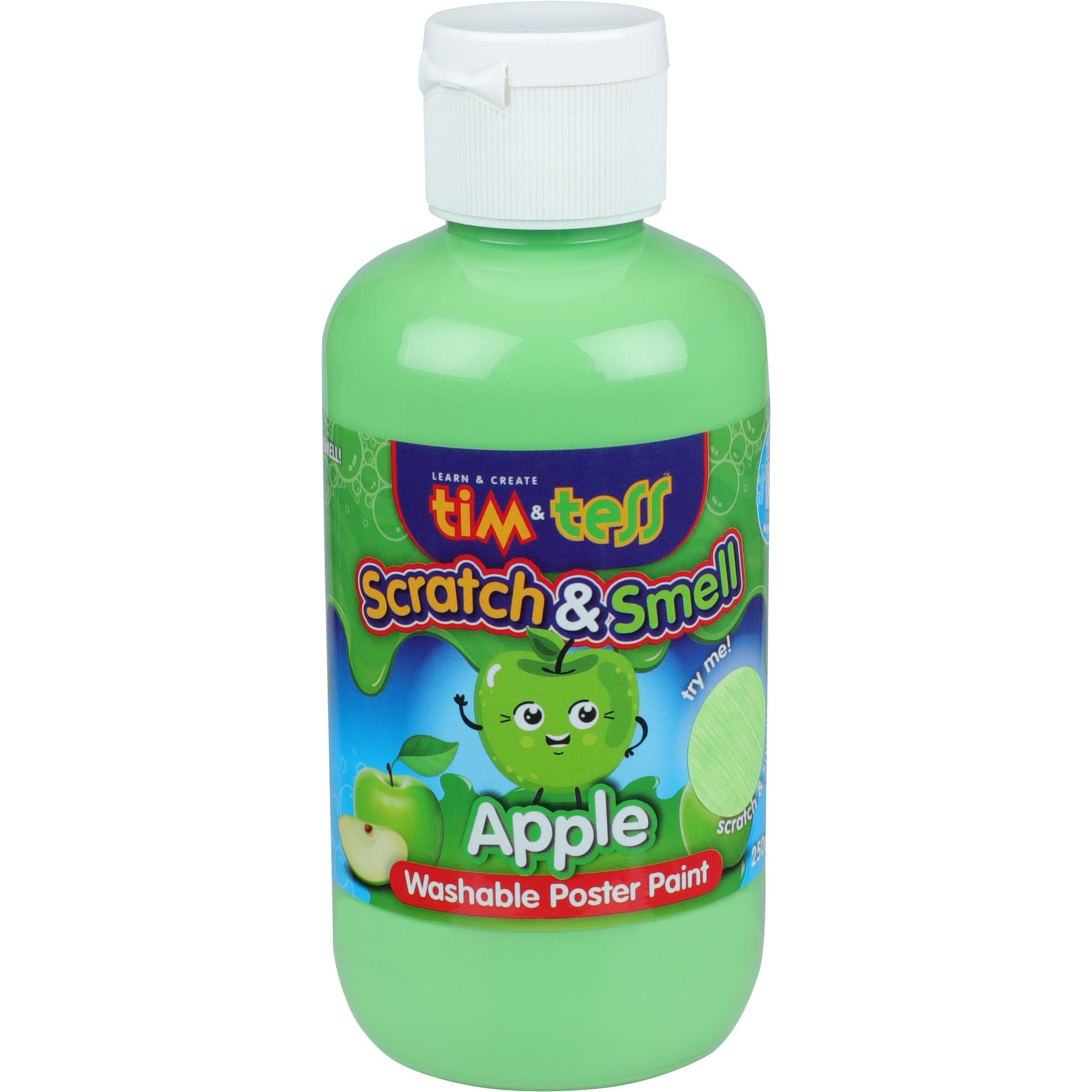 Image of Tim & Tess Scratch & Smell Childrens Washable Poster Paint Green Apple 250ml