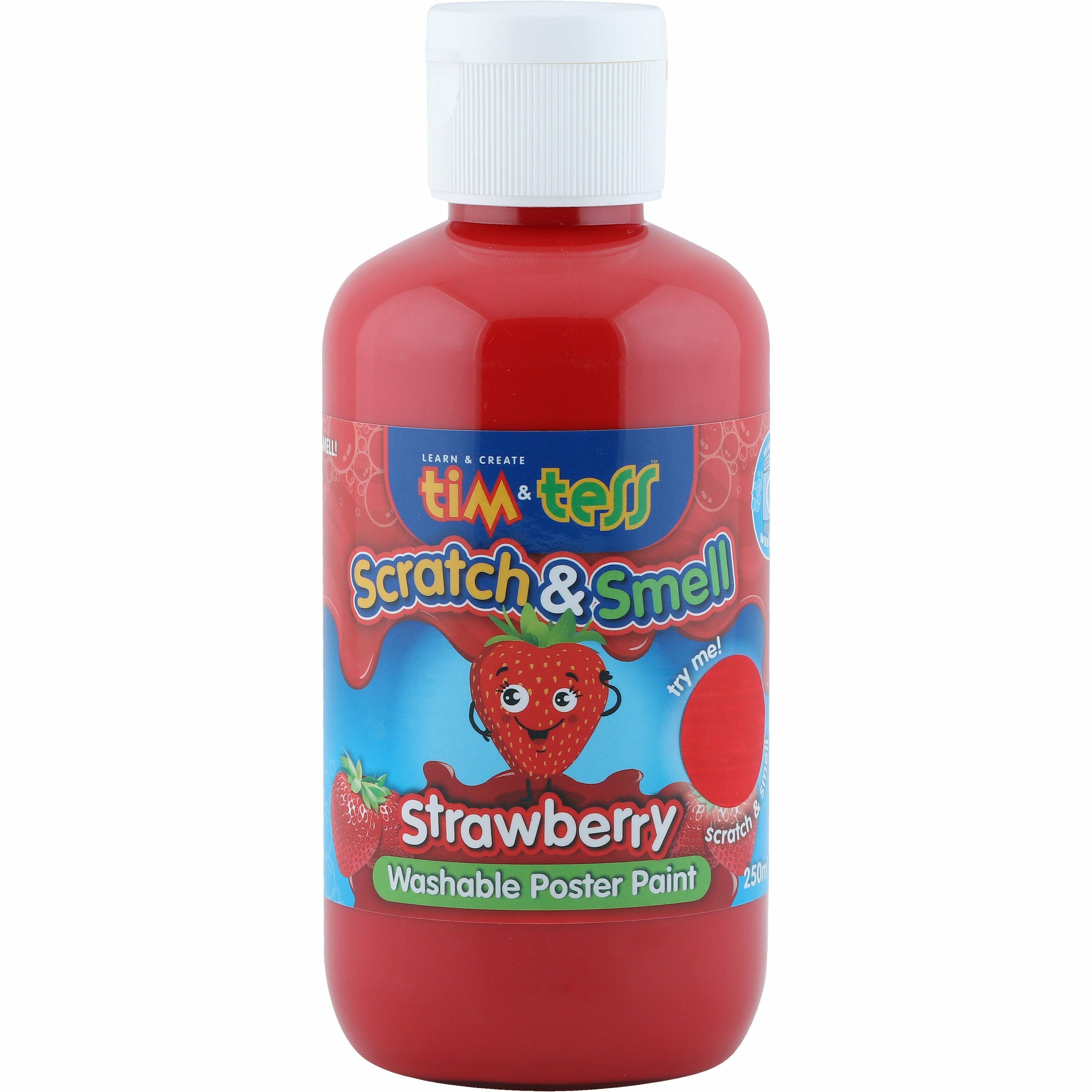 Image of Tim & Tess Scratch & Smell Childrens Washable Poster Paint Red Strawberry 250ml