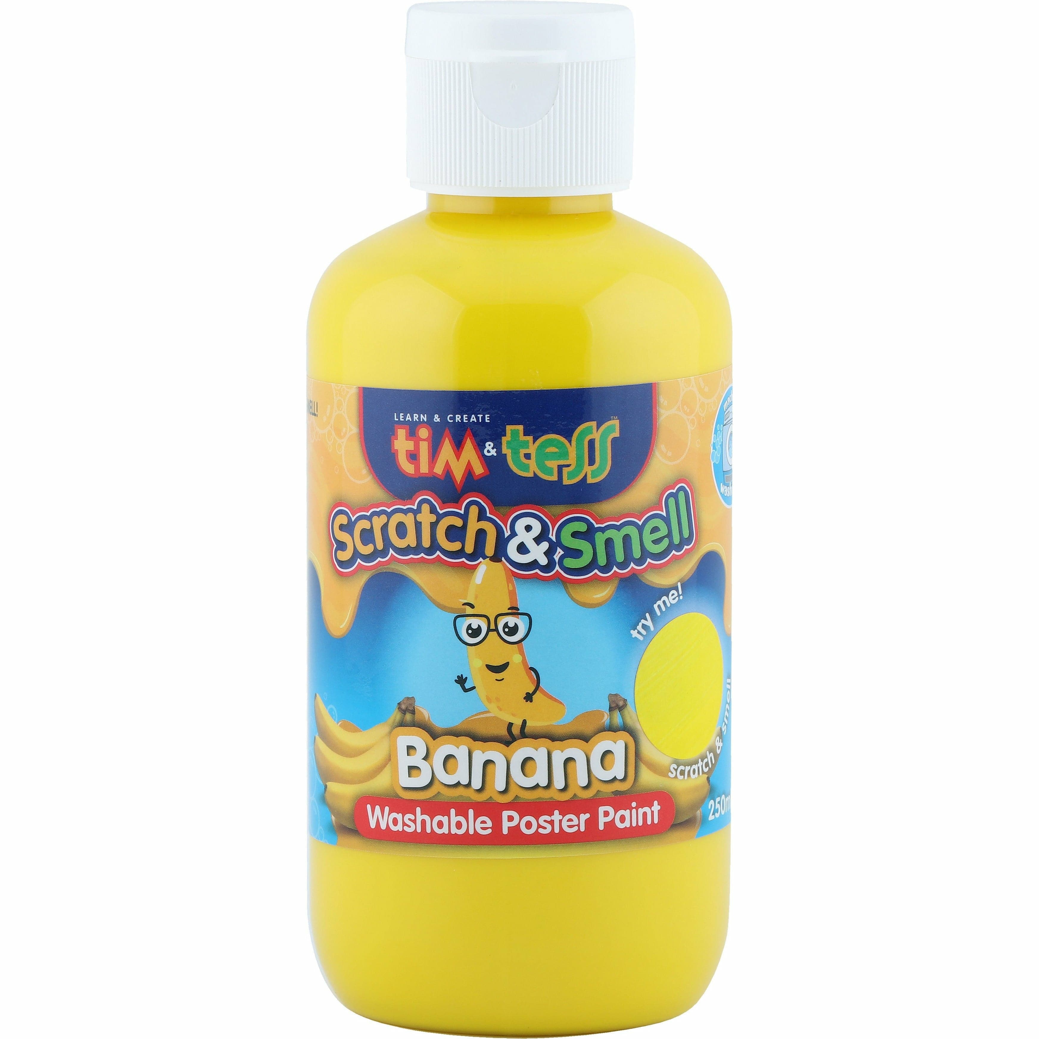 Image of Tim & Tess Scratch & Smell Childrens Washable Poster Paint Yellow Banana 250ml