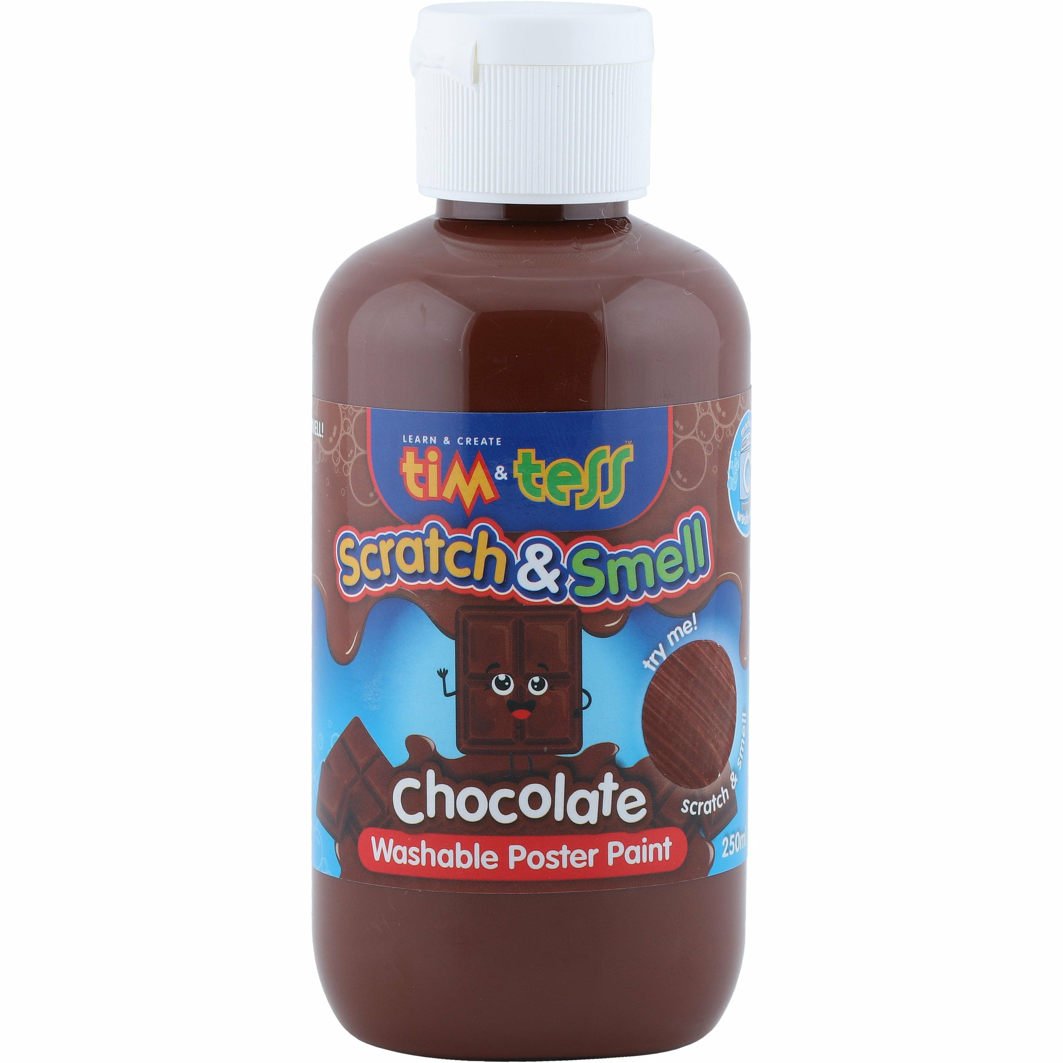 Image of Tim & Tess Scratch & Smell Childrens Washable Poster Paint Brown Chocolate 250ml