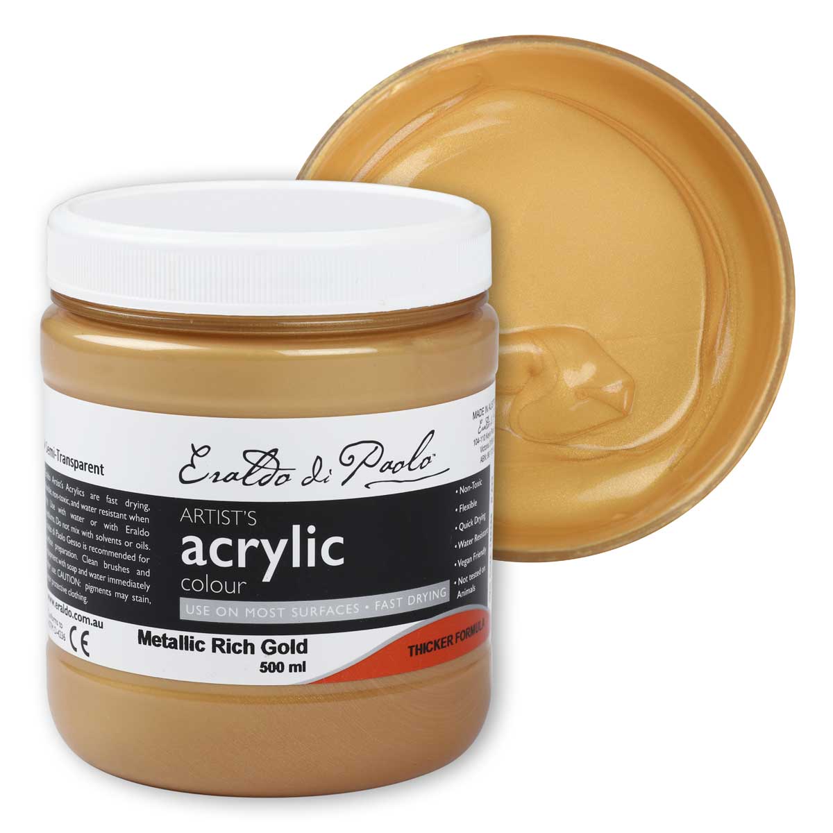 Image of Eraldo Di Paolo Acrylic Paint Metallic Rich Gold 500ml