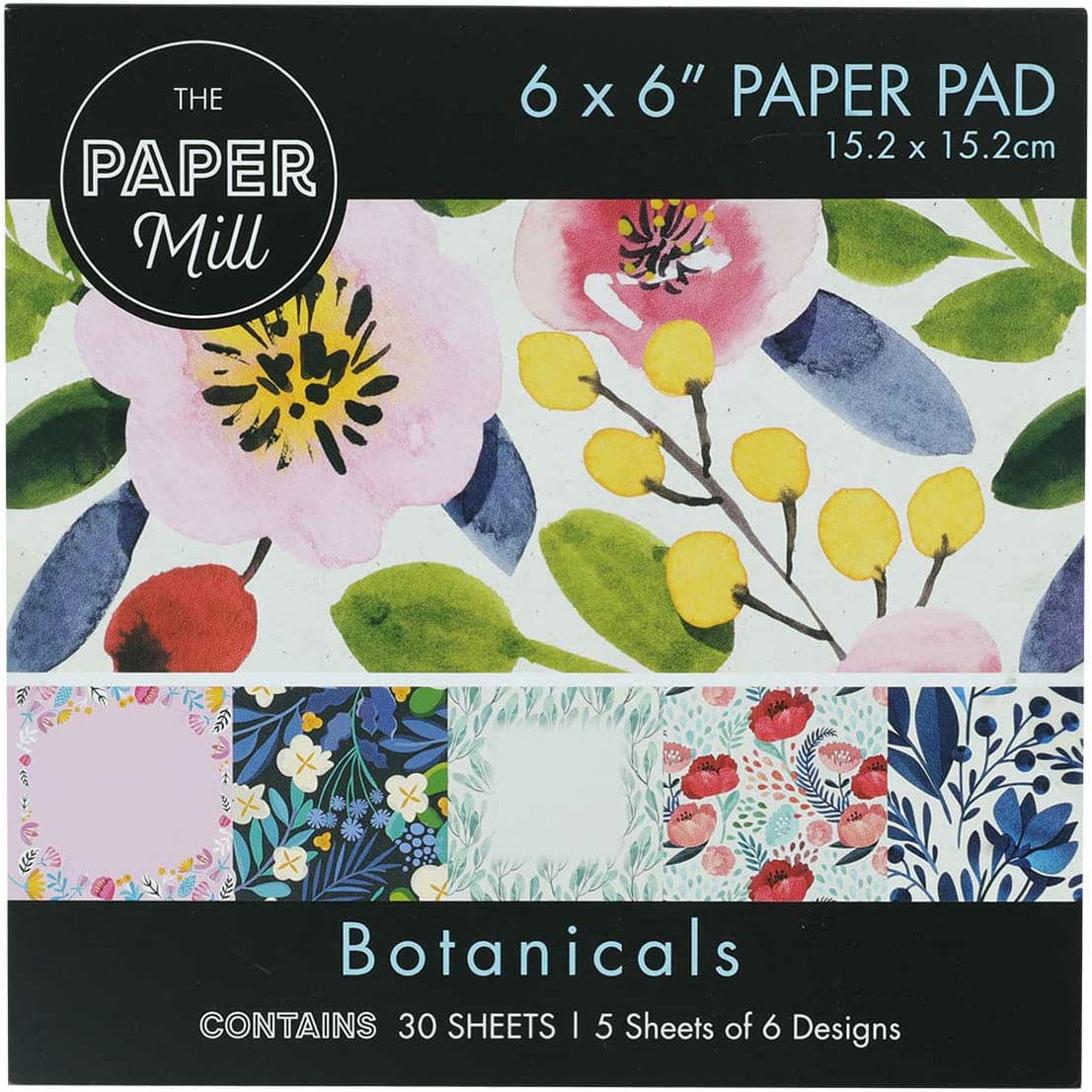 Image of The Paper Mill Botanicals Paper Pad 15.2x15.2cm (30 Sheets)