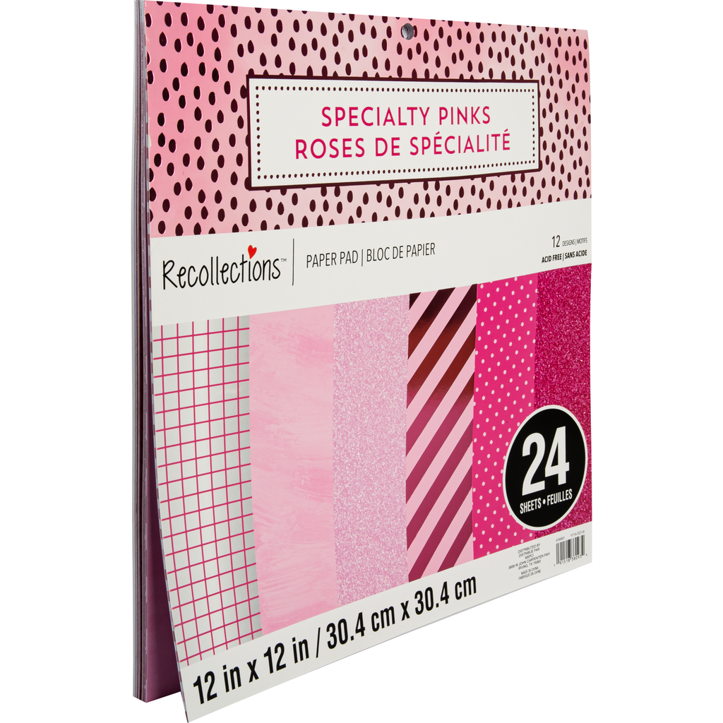 Recollections Paper Pad 12x 12 304 X 304cm 24 Sheets Specialty Pink 0433