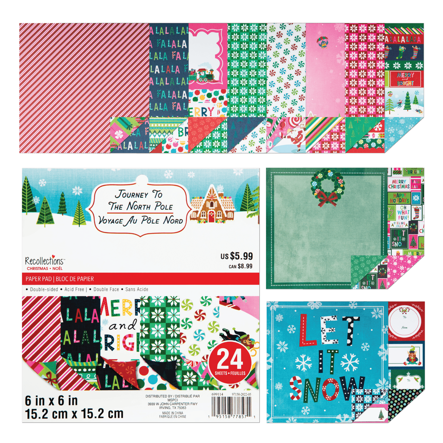 Image of Recollections Paper Pad 6X6 Journey To The North Pole 24 Sheets