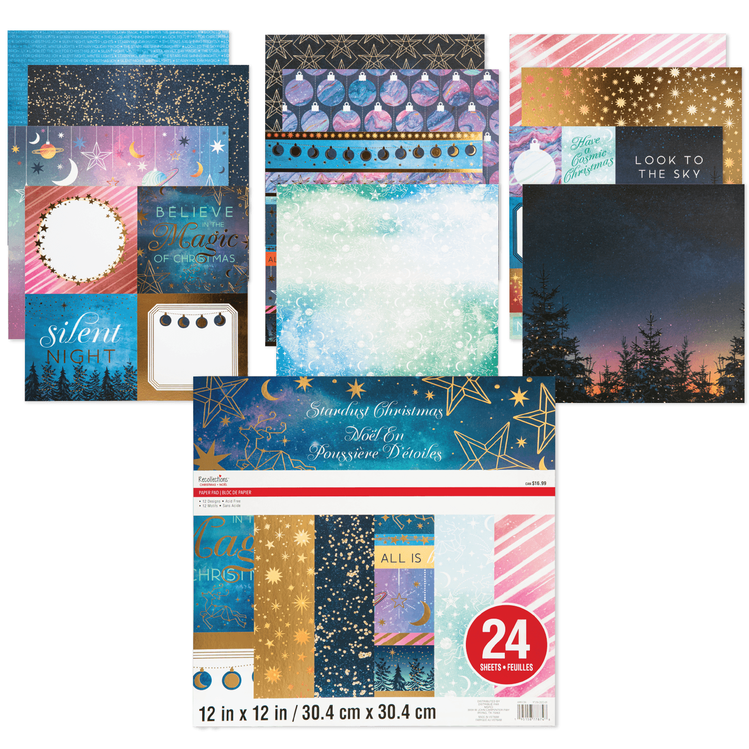 Image of Recollections Paper Pad 12X12 Starry Night 24 Sheets