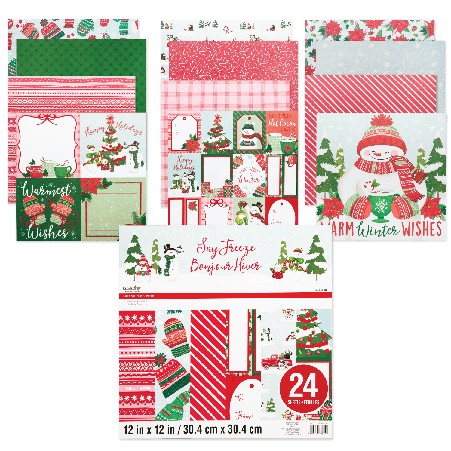 Image of Recollections Paper Pad 12X12 Say Freeze 24 Sheets