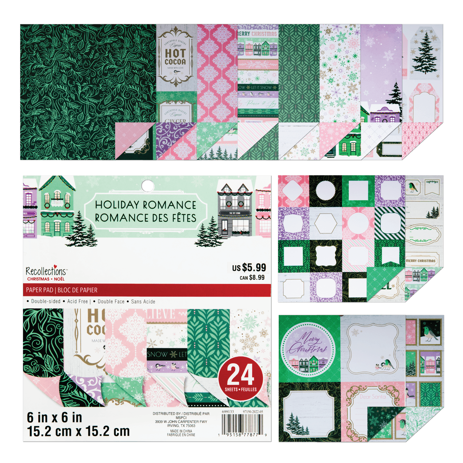 Image of Recollections Paper Pad 6X6 Holiday Romance 24 Sheets