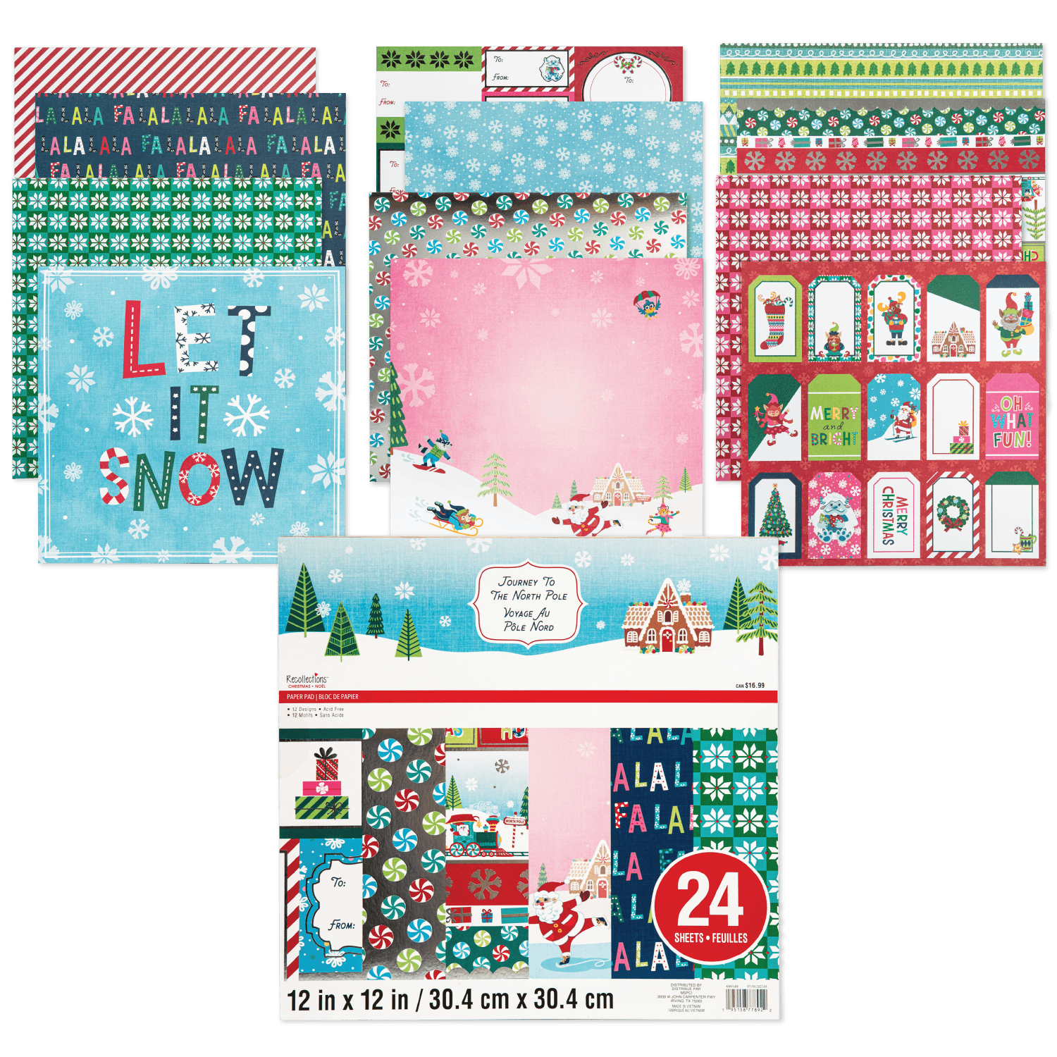 Image of Recollections Paper Pad 12X12 Journey To North Pole 24 Sheets