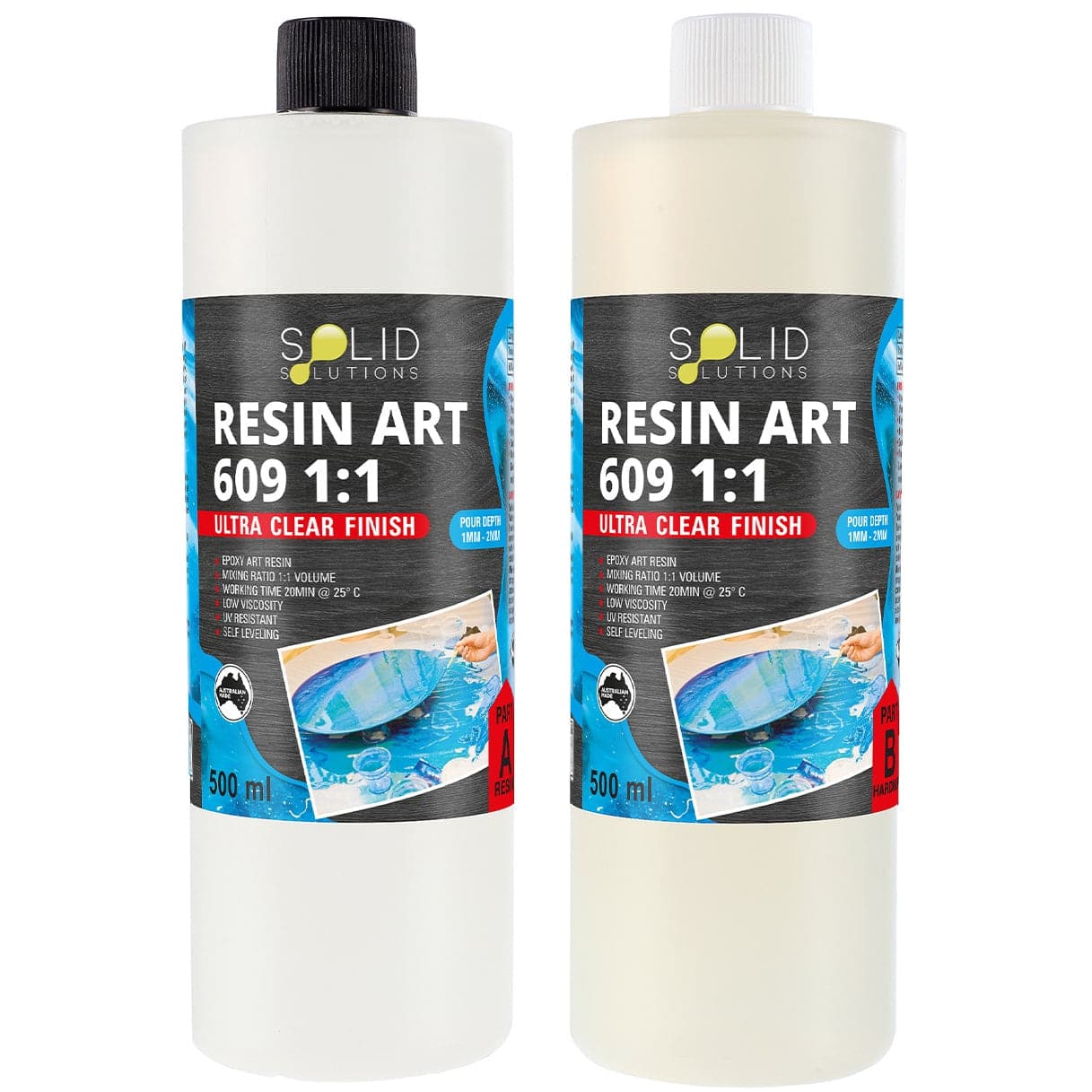 Image of Solid Solutions Resin Art Epoxy 609 1:1 1Litre Kit