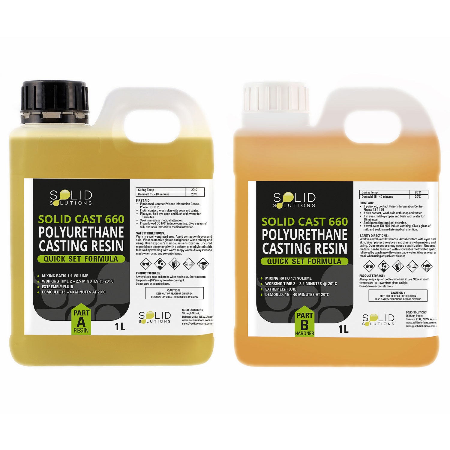 Image of Solid Solutions Solid Cast 660 Polyurethane Casting Resin 1:1 2Litre Kit