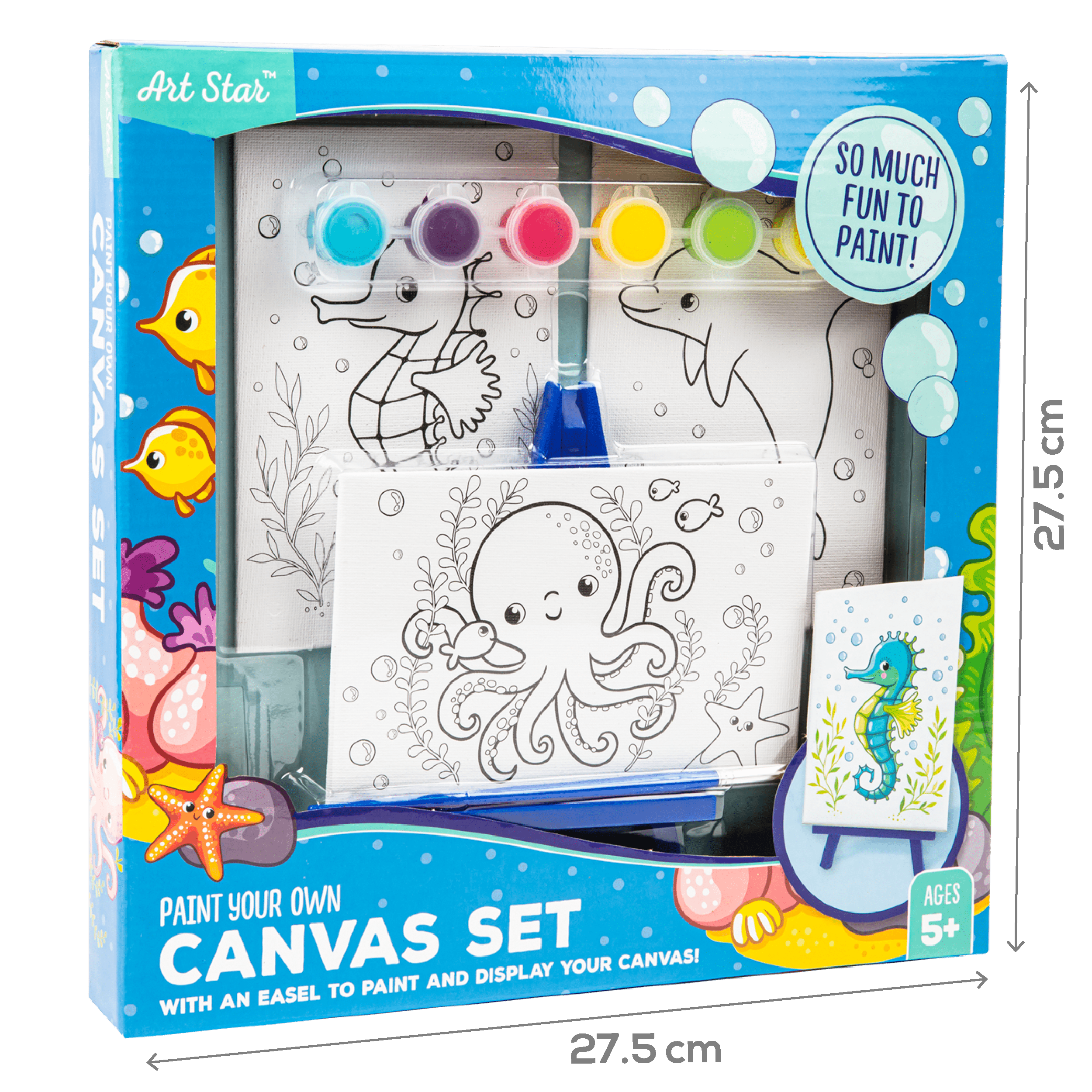 Image of Art Star Canvas and Easel Set Makes 3