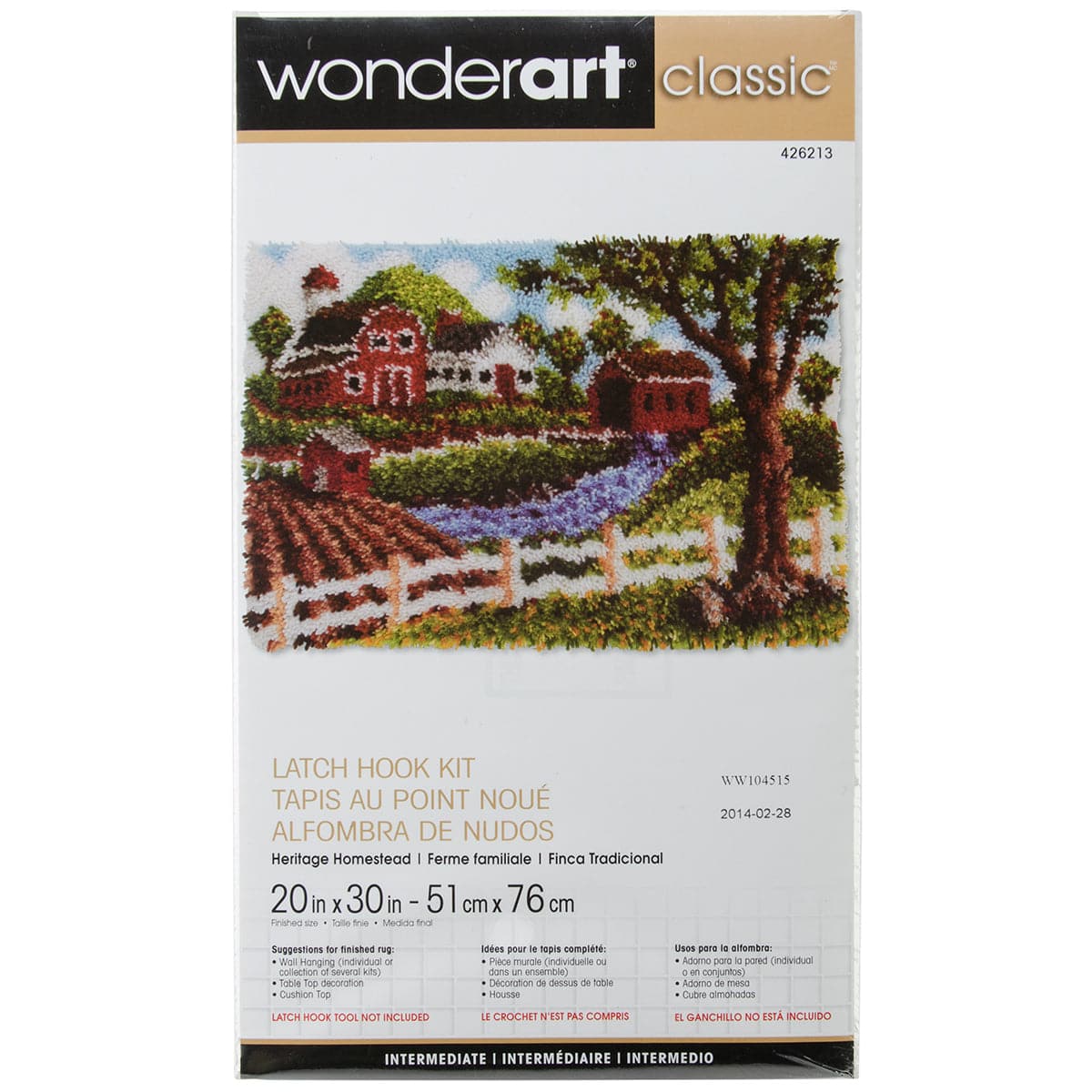 Image of Wonderart Classic Latch Hook Kit 50x76cm Heritage Homestead