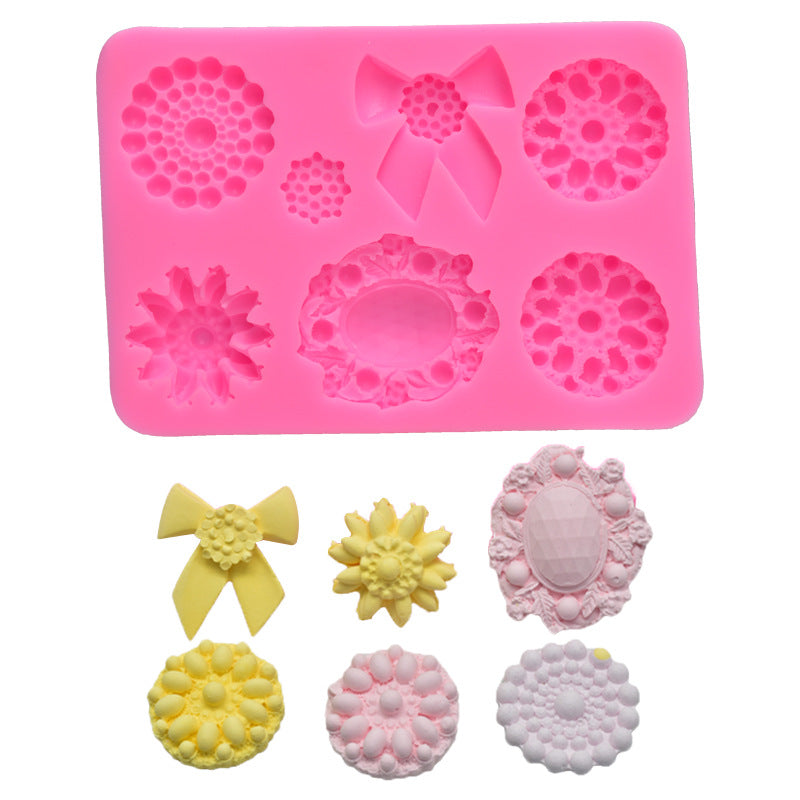Image of The Clay Studio European Jewellery Gemstones Silicone Mould for Polymer Clay and Resin 12.7x8.5x1.6cm